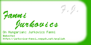 fanni jurkovics business card